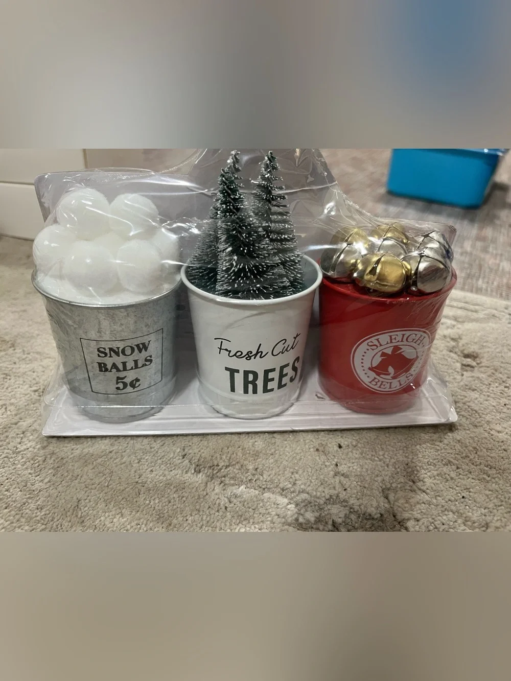Decorative Bundle- 6 Mini Metal Pots and Tree for Classy Decor - Picture 2 of 4